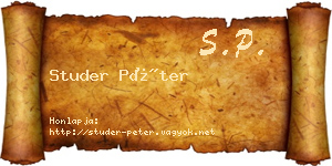Studer Péter névjegykártya